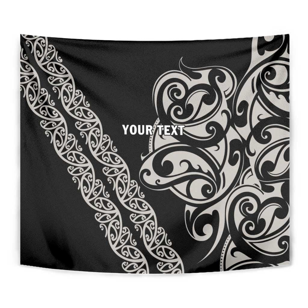 All Black Maori Tribal Tattoo Personalised Tapestry Stone Gray Polynesian Style - Polynesian Pride