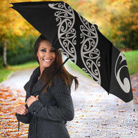 All Black Maori Tribal Tattoo Personalised Umbrella Stone Gray Polynesian Style - Polynesian Pride