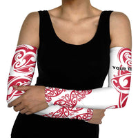 All White Maori Tribal Tattoo Personalised Arm Sleeves Classic Red Polynesian Style - Polynesian Pride