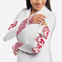All White Maori Tribal Tattoo Personalised Arm Sleeves Classic Red Polynesian Style - Polynesian Pride