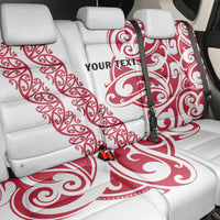 All White Maori Tribal Tattoo Personalised Back Car Seat Cover Classic Red Polynesian Style - Polynesian Pride