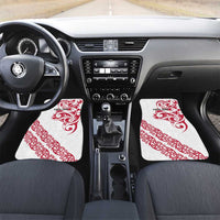 All White Maori Tribal Tattoo Personalised Car Mats Classic Red Polynesian Style - Polynesian Pride