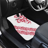 All White Maori Tribal Tattoo Personalised Car Mats Classic Red Polynesian Style - Polynesian Pride