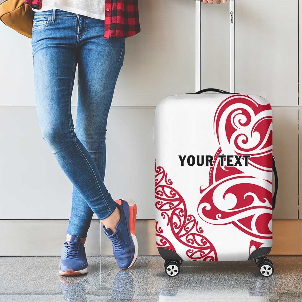 All White Maori Tribal Tattoo Personalised Luggage Cover Classic Red Polynesian Style - Polynesian Pride