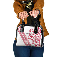 All White Maori Tribal Tattoo Personalised Shoulder Handbag Classic Red Polynesian Style - Polynesian Pride