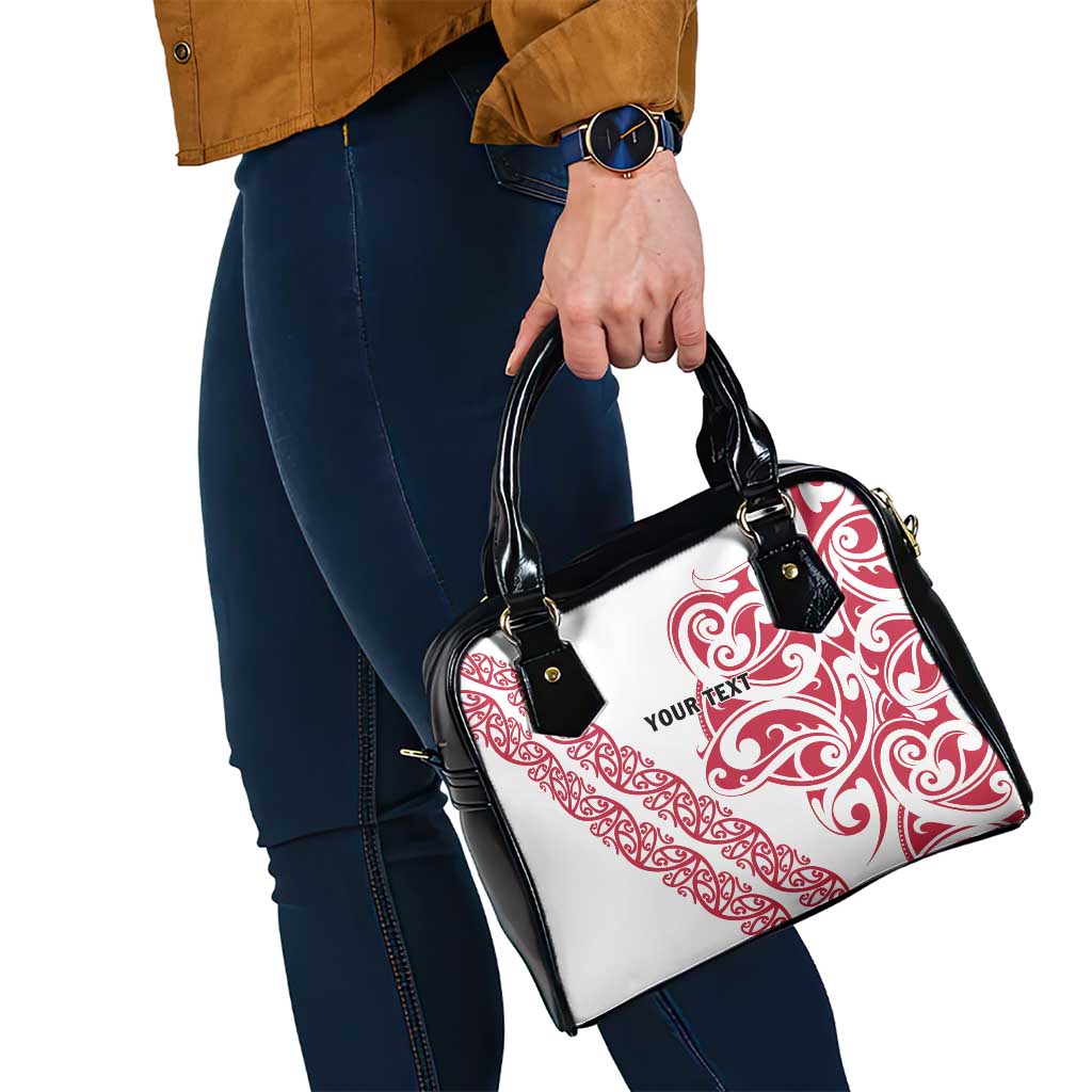All White Maori Tribal Tattoo Personalised Shoulder Handbag Classic Red Polynesian Style - Polynesian Pride