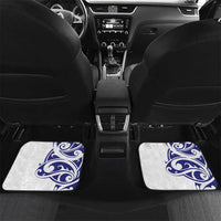 All White Maori Tribal Tattoo Personalised Car Mats Dark Blue Polynesian Style - Polynesian Pride