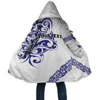 All White Maori Tribal Tattoo Personalised Cloak Dark Blue Polynesian Style - Polynesian Pride