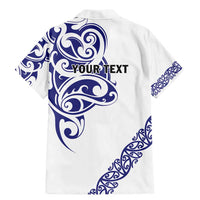 All White Maori Tribal Tattoo Personalised Family Matching Mermaid Dress and Hawaiian Shirt Dark Blue Polynesian Style - Polynesian Pride