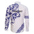 All White Maori Tribal Tattoo Personalised Family Matching Short Sleeve Bodycon Dress and Hawaiian Shirt Dark Blue Polynesian Style - Polynesian Pride