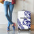 All White Maori Tribal Tattoo Personalised Luggage Cover Dark Blue Polynesian Style - Polynesian Pride
