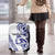 All White Maori Tribal Tattoo Personalised Luggage Cover Dark Blue Polynesian Style - Polynesian Pride