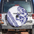All White Maori Tribal Tattoo Personalised Spare Tire Cover Dark Blue Polynesian Style - Polynesian Pride