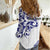 All White Maori Tribal Tattoo Personalised Women Casual Shirt Dark Blue Polynesian Style - Polynesian Pride