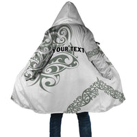All White Maori Tribal Tattoo Personalised Cloak Moss Green Polynesian Style - Polynesian Pride