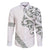 All White Maori Tribal Tattoo Personalised Family Matching Long Sleeve Bodycon Dress and Hawaiian Shirt Moss Green Polynesian Style - Polynesian Pride