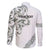 All White Maori Tribal Tattoo Personalised Family Matching Mermaid Dress and Hawaiian Shirt Moss Green Polynesian Style - Polynesian Pride