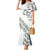 All White Maori Tribal Tattoo Personalised Family Matching Mermaid Dress and Hawaiian Shirt Moss Green Polynesian Style - Polynesian Pride