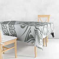 All White Maori Tribal Tattoo Personalised Tablecloth Moss Green Polynesian Style - Polynesian Pride