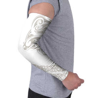 All White Maori Tribal Tattoo Personalised Arm Sleeves Stone Gray Polynesian Style - Polynesian Pride