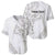 All White Maori Tribal Tattoo Personalised Baseball Jersey Stone Gray Polynesian Style - Polynesian Pride