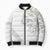 All White Maori Tribal Tattoo Personalised Bomber Puffer Jacket Stone Gray Polynesian Style - Polynesian Pride