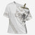 All White Maori Tribal Tattoo Personalised Cross Shoulder Shirt Stone Gray Polynesian Style - Polynesian Pride
