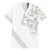 All White Maori Tribal Tattoo Personalised Family Matching Long Sleeve Bodycon Dress and Hawaiian Shirt Stone Gray Polynesian Style - Polynesian Pride