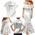 All White Maori Tribal Tattoo Personalised Family Matching Mermaid Dress and Hawaiian Shirt Stone Gray Polynesian Style - Polynesian Pride