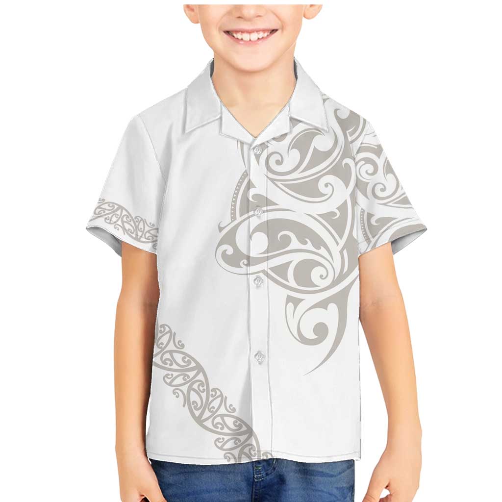 All White Maori Tribal Tattoo Personalised Family Matching Mermaid Dress and Hawaiian Shirt Stone Gray Polynesian Style - Polynesian Pride