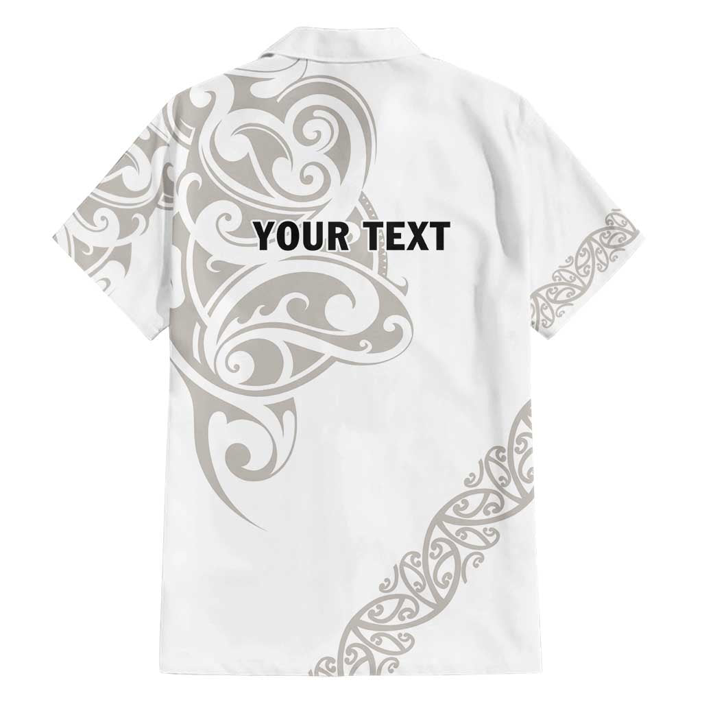 All White Maori Tribal Tattoo Personalised Family Matching Puletasi and Hawaiian Shirt Stone Gray Polynesian Style - Polynesian Pride