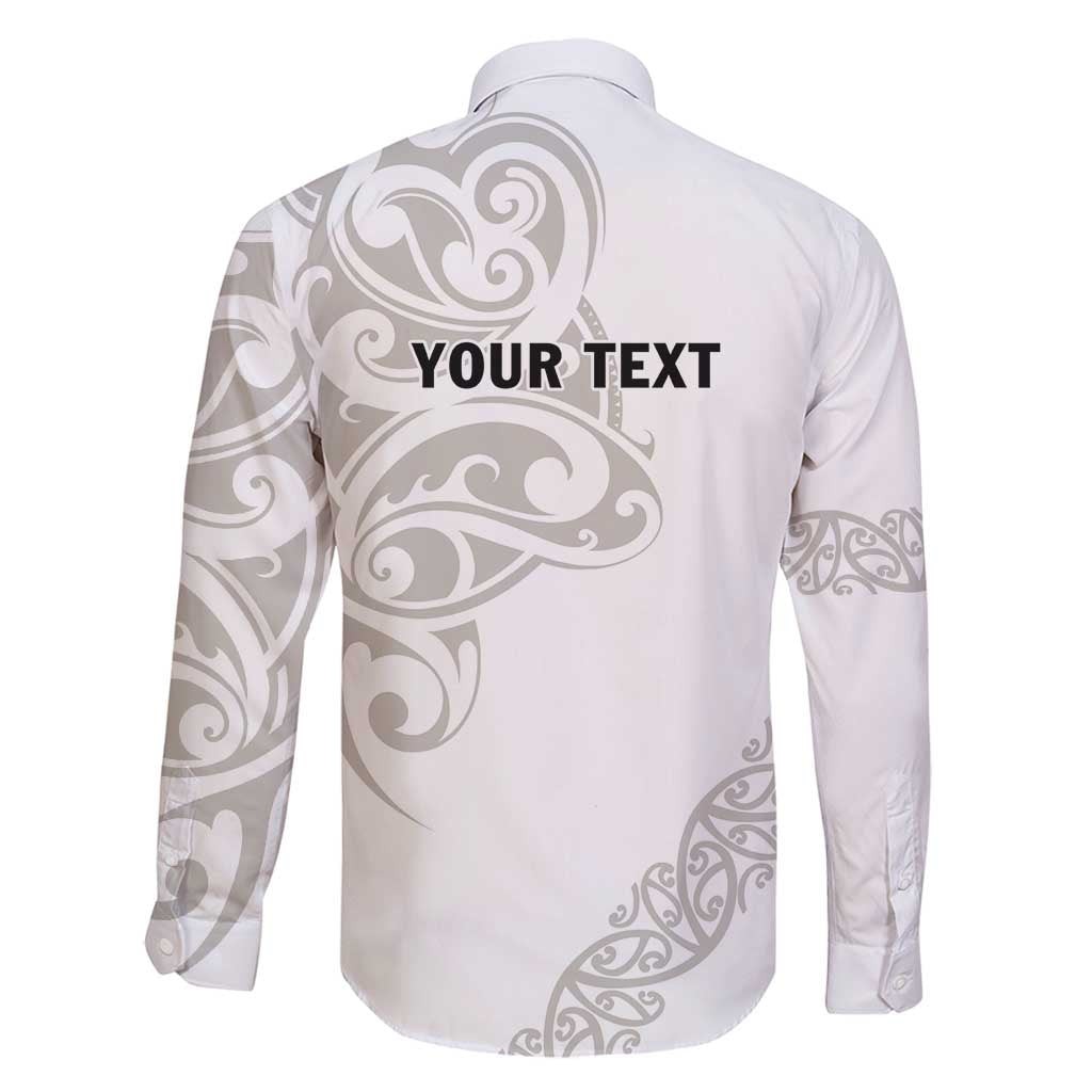 All White Maori Tribal Tattoo Personalised Family Matching Puletasi and Hawaiian Shirt Stone Gray Polynesian Style - Polynesian Pride