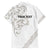 All White Maori Tribal Tattoo Personalised Family Matching Short Sleeve Bodycon Dress and Hawaiian Shirt Stone Gray Polynesian Style - Polynesian Pride