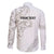 All White Maori Tribal Tattoo Personalised Family Matching Short Sleeve Bodycon Dress and Hawaiian Shirt Stone Gray Polynesian Style - Polynesian Pride