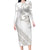 All White Maori Tribal Tattoo Personalised Long Sleeve Bodycon Dress Stone Gray Polynesian Style - Polynesian Pride