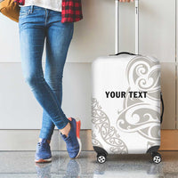 All White Maori Tribal Tattoo Personalised Luggage Cover Stone Gray Polynesian Style - Polynesian Pride