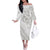All White Maori Tribal Tattoo Personalised Off The Shoulder Long Sleeve Dress Stone Gray Polynesian Style - Polynesian Pride