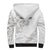 All White Maori Tribal Tattoo Personalised Sherpa Hoodie Stone Gray Polynesian Style - Polynesian Pride