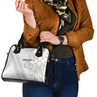 All White Maori Tribal Tattoo Personalised Shoulder Handbag Stone Gray Polynesian Style - Polynesian Pride