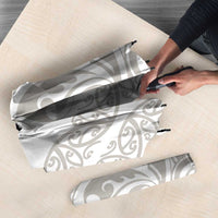 All White Maori Tribal Tattoo Personalised Umbrella Stone Gray Polynesian Style - Polynesian Pride