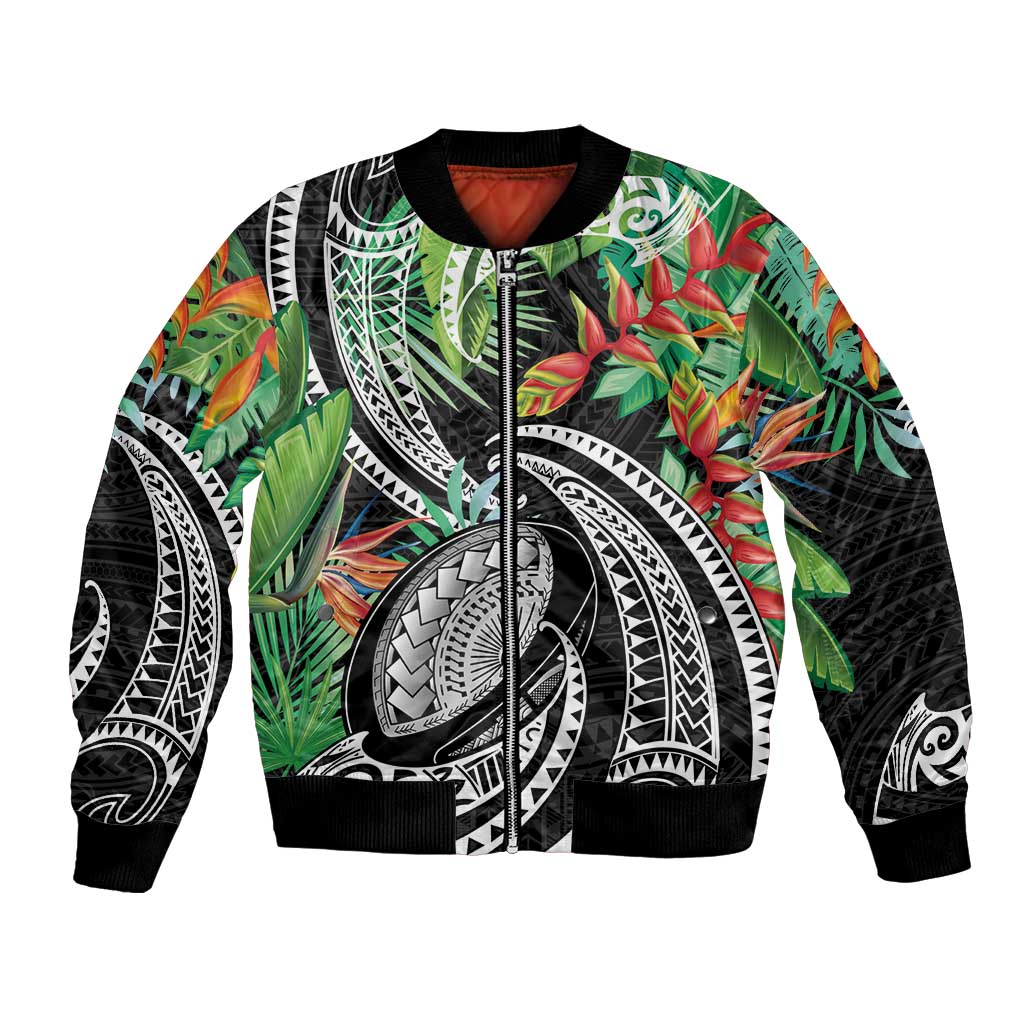 Polynesian Pacific Rugby Tribal Bomber Jacket Tropical Vibe