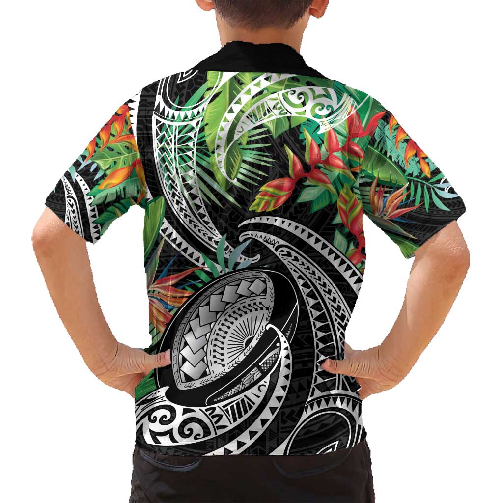 Polynesian Pacific Rugby Tribal Family Matching Off Shoulder Maxi Dress and Hawaiian Shirt Tropical Vibe LT9 - Polynesian Pride