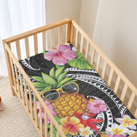 Hau'oli Makahiki Hou Baby Bed Cover Aloha Pineapple Tropical Vibe LT9 - Polynesian Pride