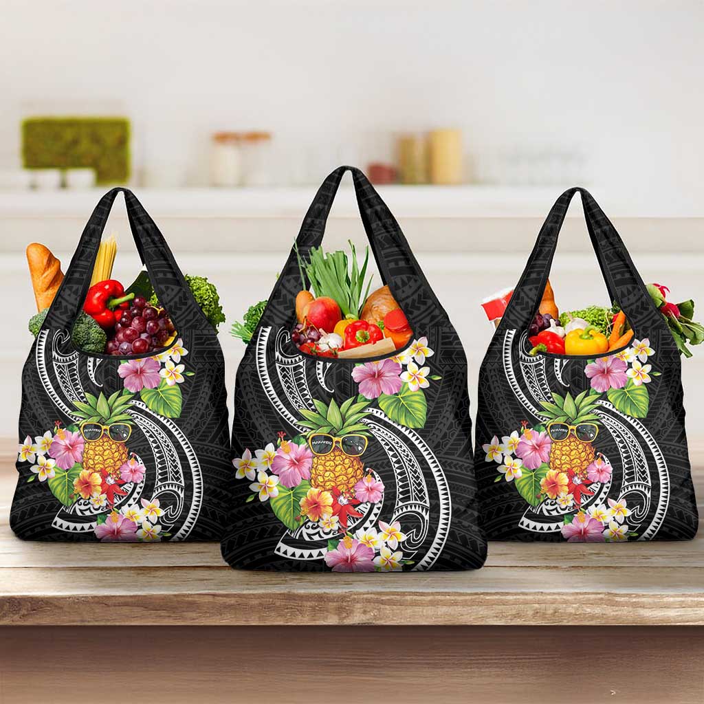 Hau'oli Makahiki Hou Grocery Bag Aloha Pineapple Tropical Vibe