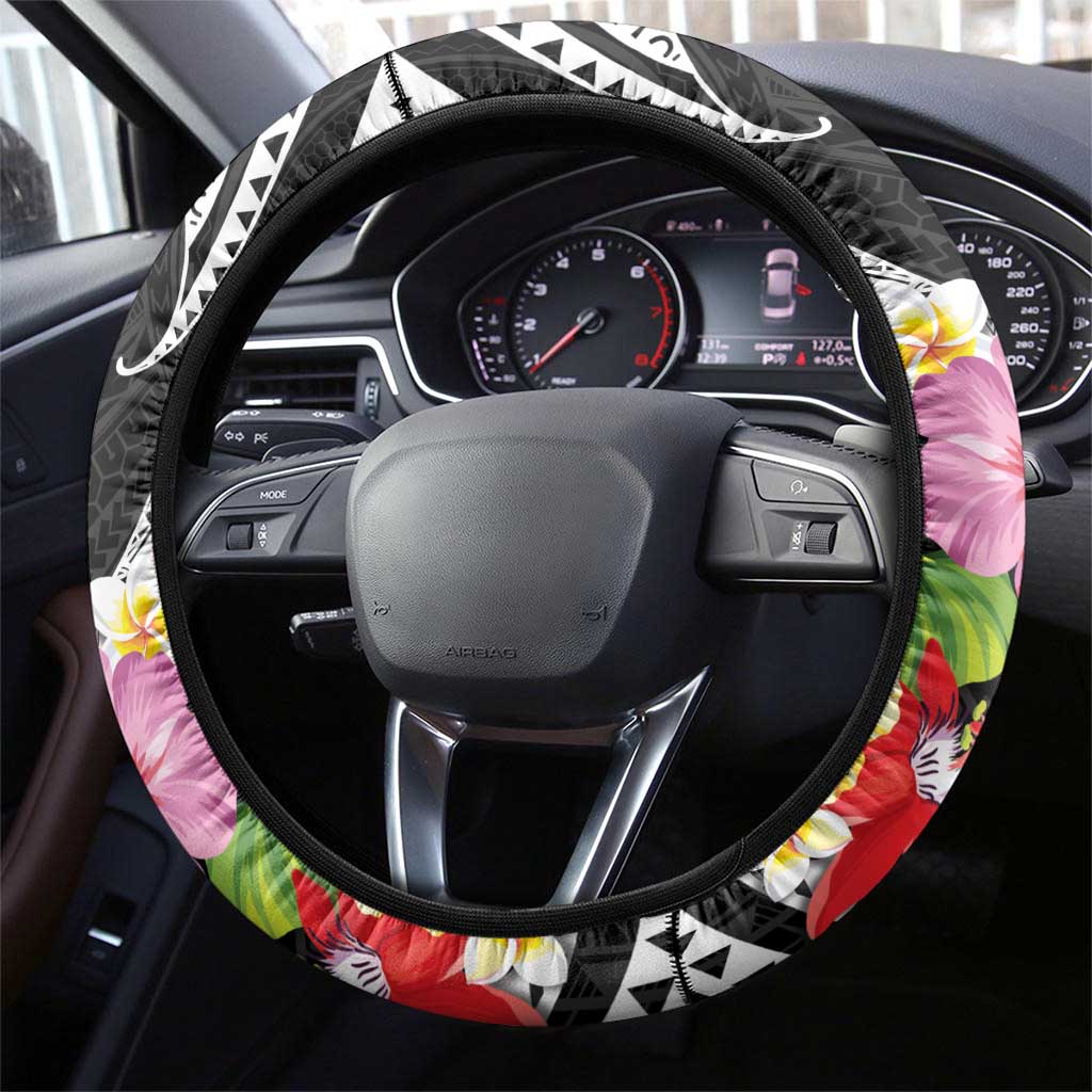 Hau'oli Makahiki Hou Steering Wheel Cover Aloha Pineapple Tropical Vibe