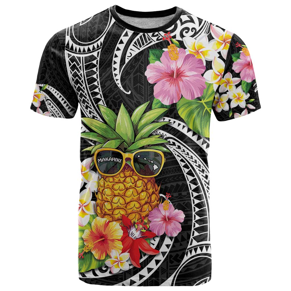 Hau'oli Makahiki Hou T Shirt Aloha Pineapple Tropical Vibe