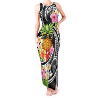 Hau'oli Makahiki Hou Tank Maxi Dress Aloha Pineapple Tropical Vibe