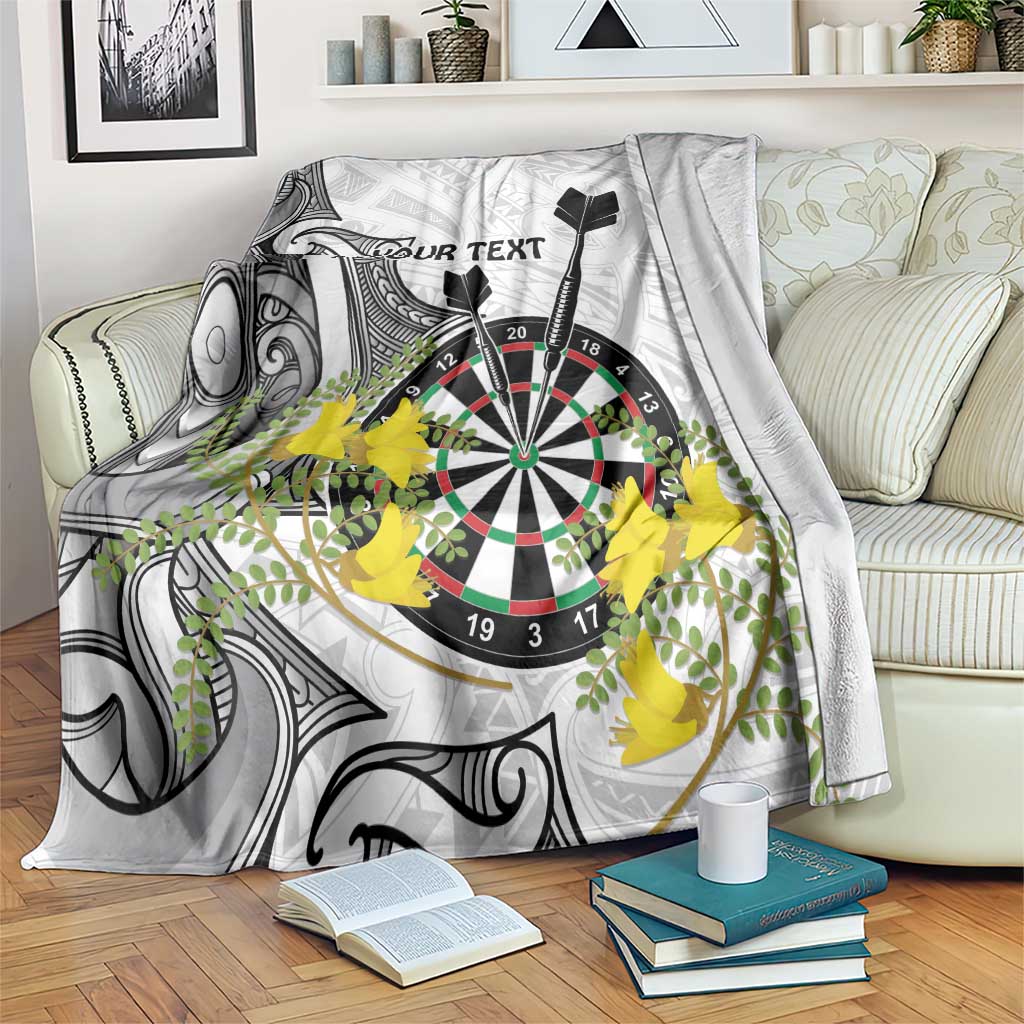 Personalised New Zealand Darts Blanket Kowhai Floral with Maori Tattoo