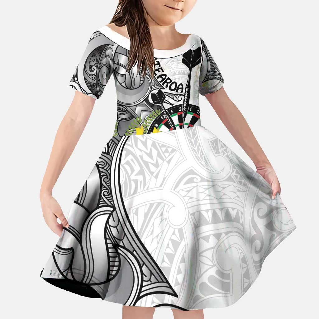 Personalised New Zealand Darts Family Matching Long Sleeve Bodycon Dress and Hawaiian Shirt Kowhai Floral with Maori Tattoo