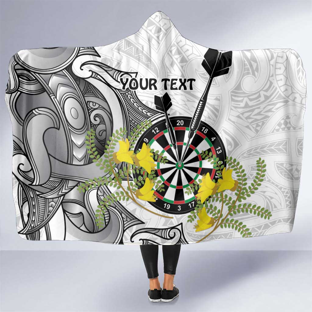 Personalised New Zealand Darts Hooded Blanket Kowhai Floral with Maori Tattoo